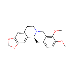 COc1ccc2c(c1OC)CN1CCc3cc4c(cc3[C@@H]1C2)OCO4 ZINC000019701796