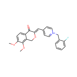 COc1ccc2c(c1OC)CO/C(=C\c1cc[n+](Cc3ccccc3F)cc1)C2=O ZINC000473147446