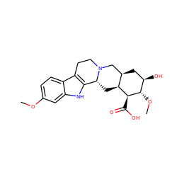 COc1ccc2c3c([nH]c2c1)[C@H]1C[C@H]2[C@H](C[C@@H](O)[C@H](OC)[C@H]2C(=O)O)CN1CC3 ZINC000004245692