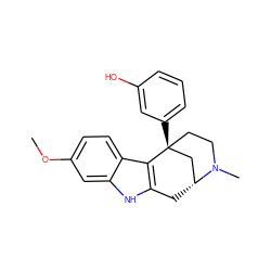 COc1ccc2c3c([nH]c2c1)C[C@@H]1C[C@@]3(c2cccc(O)c2)CCN1C ZINC000013755995