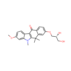 COc1ccc2c3c(n(C)c2c1)C(C)(C)c1cc(OC[C@H](O)CO)ccc1C3=O ZINC000114800832