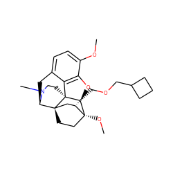 COc1ccc2c3c1O[C@@H]1[C@]34CCN(C)[C@H](C2)[C@]42CC[C@@]1(OC)[C@@H](COCC1CCC1)C2 ZINC000096172389