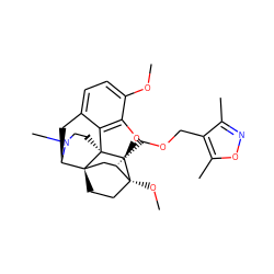 COc1ccc2c3c1O[C@@H]1[C@]34CCN(C)[C@H](C2)[C@]42CC[C@@]1(OC)[C@@H](COCc1c(C)noc1C)C2 ZINC000148750210