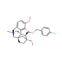 COc1ccc2c3c1O[C@@H]1[C@]34CCN(C)[C@H](C2)[C@]42CC[C@@]1(OC)[C@@H](COCc1ccc(Cl)cc1)C2 ZINC000096172374