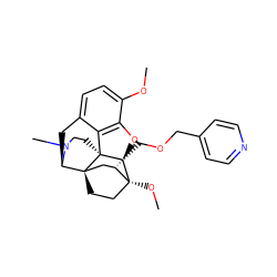 COc1ccc2c3c1O[C@@H]1[C@]34CCN(C)[C@H](C2)[C@]42CC[C@@]1(OC)[C@@H](COCc1ccncc1)C2 ZINC000096172383