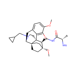 COc1ccc2c3c1O[C@@H]1[C@]34CCN(CC3CC3)[C@H](C2)[C@]42CC[C@@]1(OC)[C@@H](CNC(=O)[C@H](C)N)C2 ZINC000148782729