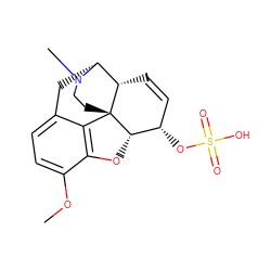 COc1ccc2c3c1O[C@H]1[C@@H](OS(=O)(=O)O)C=C[C@H]4[C@@H](C2)N(C)CC[C@]314 ZINC000036221933