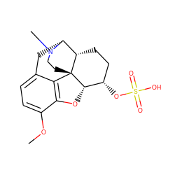 COc1ccc2c3c1O[C@H]1[C@@H](OS(=O)(=O)O)CC[C@H]4[C@@H](C2)N(C)CC[C@]314 ZINC000036221923