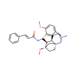 COc1ccc2c3c1O[C@H]1[C@]4(OC)CC[C@@]5(C[C@@H]4CNC(=O)/C=C/c4ccccc4)[C@@H](C2)N(C)CC[C@]315 ZINC000101141983