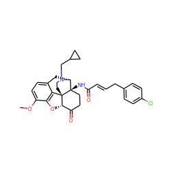 COc1ccc2c3c1O[C@H]1C(=O)CC[C@@]4(NC(=O)/C=C/Cc5ccc(Cl)cc5)[C@@H](C2)N(CC2CC2)CC[C@]314 ZINC000036221641