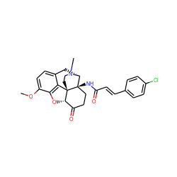 COc1ccc2c3c1O[C@H]1C(=O)CC[C@@]4(NC(=O)/C=C/c5ccc(Cl)cc5)[C@@H](C2)N(C)CC[C@]314 ZINC000036221604