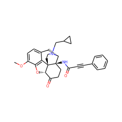 COc1ccc2c3c1O[C@H]1C(=O)CC[C@@]4(NC(=O)C#Cc5ccccc5)[C@@H](C2)N(CC2CC2)CC[C@]314 ZINC000045300760