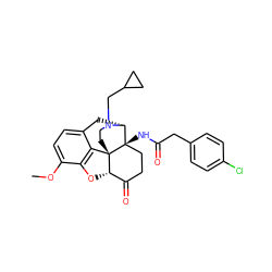 COc1ccc2c3c1O[C@H]1C(=O)CC[C@@]4(NC(=O)Cc5ccc(Cl)cc5)[C@@H](C2)N(CC2CC2)CC[C@]314 ZINC000035050560