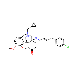 COc1ccc2c3c1O[C@H]1C(=O)CC[C@@]4(NC/C=C/Cc5ccc(Cl)cc5)[C@@H](C2)N(CC2CC2)CC[C@]314 ZINC000035050559