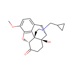 COc1ccc2c3c1O[C@H]1C(=O)CC[C@@]4(O)[C@@H](C2)N(CC2CC2)CC[C@]314 ZINC000013479194