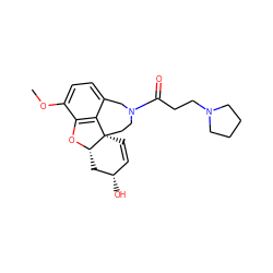 COc1ccc2c3c1O[C@H]1C[C@@H](O)C=C[C@@]31CCN(C(=O)CCN1CCCC1)C2 ZINC000141792192