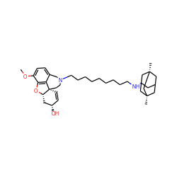 COc1ccc2c3c1O[C@H]1C[C@@H](O)C=C[C@@]31CCN(CCCCCCCCCNC13CC4C[C@](C)(C1)C[C@@](C)(C4)C3)C2 ZINC000095571654