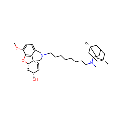 COc1ccc2c3c1O[C@H]1C[C@@H](O)C=C[C@@]31CCN(CCCCCCCCN(C)C13CC4C[C@](C)(C1)C[C@@](C)(C4)C3)C2 ZINC000095576397