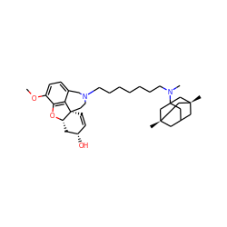COc1ccc2c3c1O[C@H]1C[C@@H](O)C=C[C@@]31CCN(CCCCCCCN(C)C13CC4C[C@](C)(C1)C[C@@](C)(C4)C3)C2 ZINC000095577580
