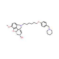 COc1ccc2c3c1O[C@H]1C[C@@H](O)C=C[C@@]31CCN(CCCCCCOc1ccc(CN3CCCCC3)cc1)C2 ZINC000044358520