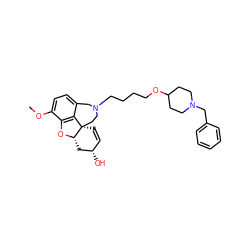 COc1ccc2c3c1O[C@H]1C[C@@H](O)C=C[C@@]31CCN(CCCCOC1CCN(Cc3ccccc3)CC1)C2 ZINC000040898981