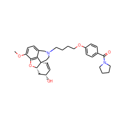 COc1ccc2c3c1O[C@H]1C[C@@H](O)C=C[C@@]31CCN(CCCCOc1ccc(C(=O)N3CCCC3)cc1)C2 ZINC000040901456