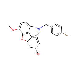 COc1ccc2c3c1O[C@H]1C[C@@H](O)C=C[C@@]31CCN(Cc1ccc(Br)cc1)C2 ZINC000013980975