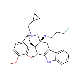 COc1ccc2c3c1O[C@H]1c4[nH]c5ccccc5c4C[C@@]4(NCCCF)[C@@H](C2)N(CC2CC2)CC[C@]314 ZINC000028012335