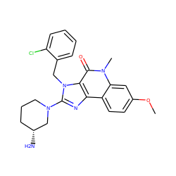 COc1ccc2c3nc(N4CCC[C@@H](N)C4)n(Cc4ccccc4Cl)c3c(=O)n(C)c2c1 ZINC000095560005