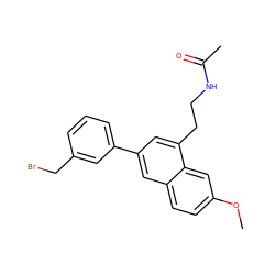 COc1ccc2cc(-c3cccc(CBr)c3)cc(CCNC(C)=O)c2c1 ZINC000040952091