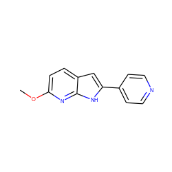 COc1ccc2cc(-c3ccncc3)[nH]c2n1 ZINC000217062974