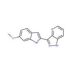 COc1ccc2cc(-c3n[nH]c4cccnc34)[nH]c2c1 ZINC000064548888