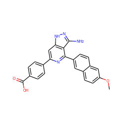 COc1ccc2cc(-c3nc(-c4ccc(C(=O)O)cc4)cc4[nH]nc(N)c34)ccc2c1 ZINC000115373693