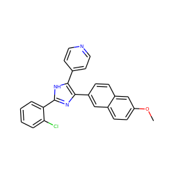 COc1ccc2cc(-c3nc(-c4ccccc4Cl)[nH]c3-c3ccncc3)ccc2c1 ZINC000028824340