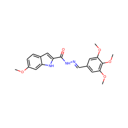 COc1ccc2cc(C(=O)N/N=C/c3cc(OC)c(OC)c(OC)c3)[nH]c2c1 ZINC000002225998