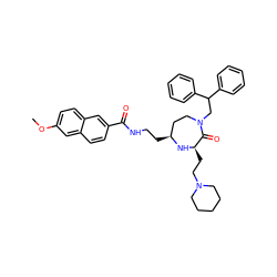 COc1ccc2cc(C(=O)NCC[C@H]3CCN(CC(c4ccccc4)c4ccccc4)C(=O)[C@@H](CCN4CCCCC4)N3)ccc2c1 ZINC001772646438