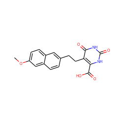 COc1ccc2cc(CCc3c(C(=O)O)[nH]c(=O)[nH]c3=O)ccc2c1 ZINC000095921336