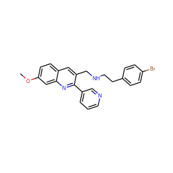 COc1ccc2cc(CNCCc3ccc(Br)cc3)c(-c3cccnc3)nc2c1 ZINC000064540133