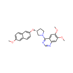 COc1ccc2cc(O[C@@H]3CCN(c4ncnc5cc(OC)c(OC)cc45)C3)ccc2c1 ZINC000014956485