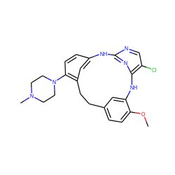 COc1ccc2cc1Nc1nc(ncc1Cl)Nc1ccc(N3CCN(C)CC3)c(c1)CC2 ZINC000073199165