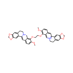 COc1ccc2cc3[n+](cc2c1OCCOc1c(OC)ccc2cc4[n+](cc12)CCc1cc2c(cc1-4)OCO2)CCc1cc2c(cc1-3)OCO2 ZINC000049803945