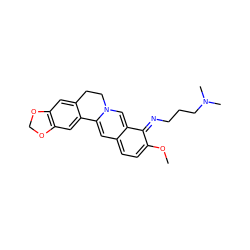 COc1ccc2cc3n(cc-2c1=NCCCN(C)C)CCc1cc2c(cc1-3)OCO2 ZINC000377811761