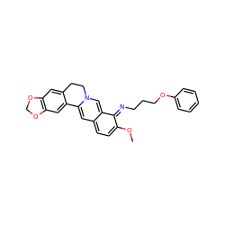 COc1ccc2cc3n(cc-2c1=NCCCOc1ccccc1)CCc1cc2c(cc1-3)OCO2 ZINC000377839167