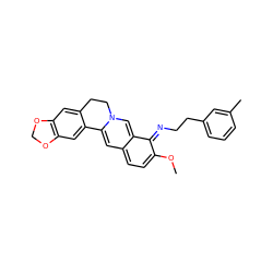 COc1ccc2cc3n(cc-2c1=NCCc1cccc(C)c1)CCc1cc2c(cc1-3)OCO2 ZINC000377841264