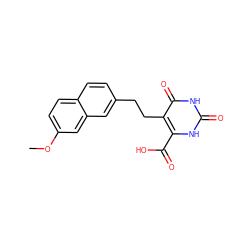 COc1ccc2ccc(CCc3c(C(=O)O)[nH]c(=O)[nH]c3=O)cc2c1 ZINC000098209040