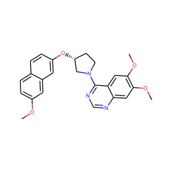 COc1ccc2ccc(O[C@@H]3CCN(c4ncnc5cc(OC)c(OC)cc45)C3)cc2c1 ZINC000014956488