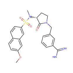 COc1ccc2ccc(S(=O)(=O)N(C)[C@@H]3CCN(Cc4cccc(C(=N)N)c4)C3=O)cc2c1 ZINC000013800275