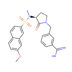 COc1ccc2ccc(S(=O)(=O)N(C)[C@H]3CCN(Cc4cccc(C(=N)N)c4)C3=O)cc2c1 ZINC000013800273