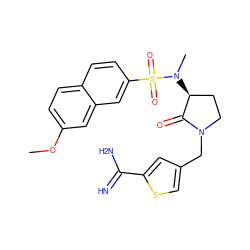 COc1ccc2ccc(S(=O)(=O)N(C)[C@H]3CCN(Cc4csc(C(=N)N)c4)C3=O)cc2c1 ZINC000003985463