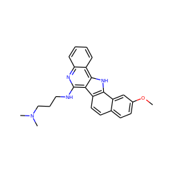 COc1ccc2ccc3c([nH]c4c5ccccc5nc(NCCCN(C)C)c34)c2c1 ZINC000013440373